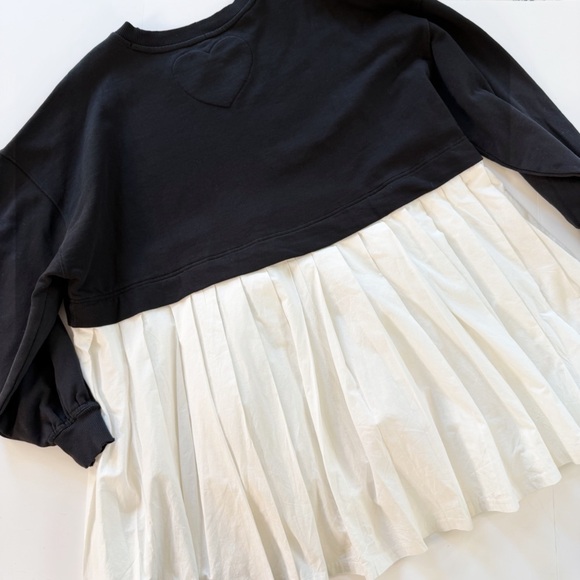 Free People Womens Small Black White Eleanor Sweatshirt - Picture 11 of 12